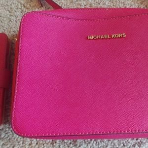 Michael kors hot pink crossbody and iPhone 5 walle
